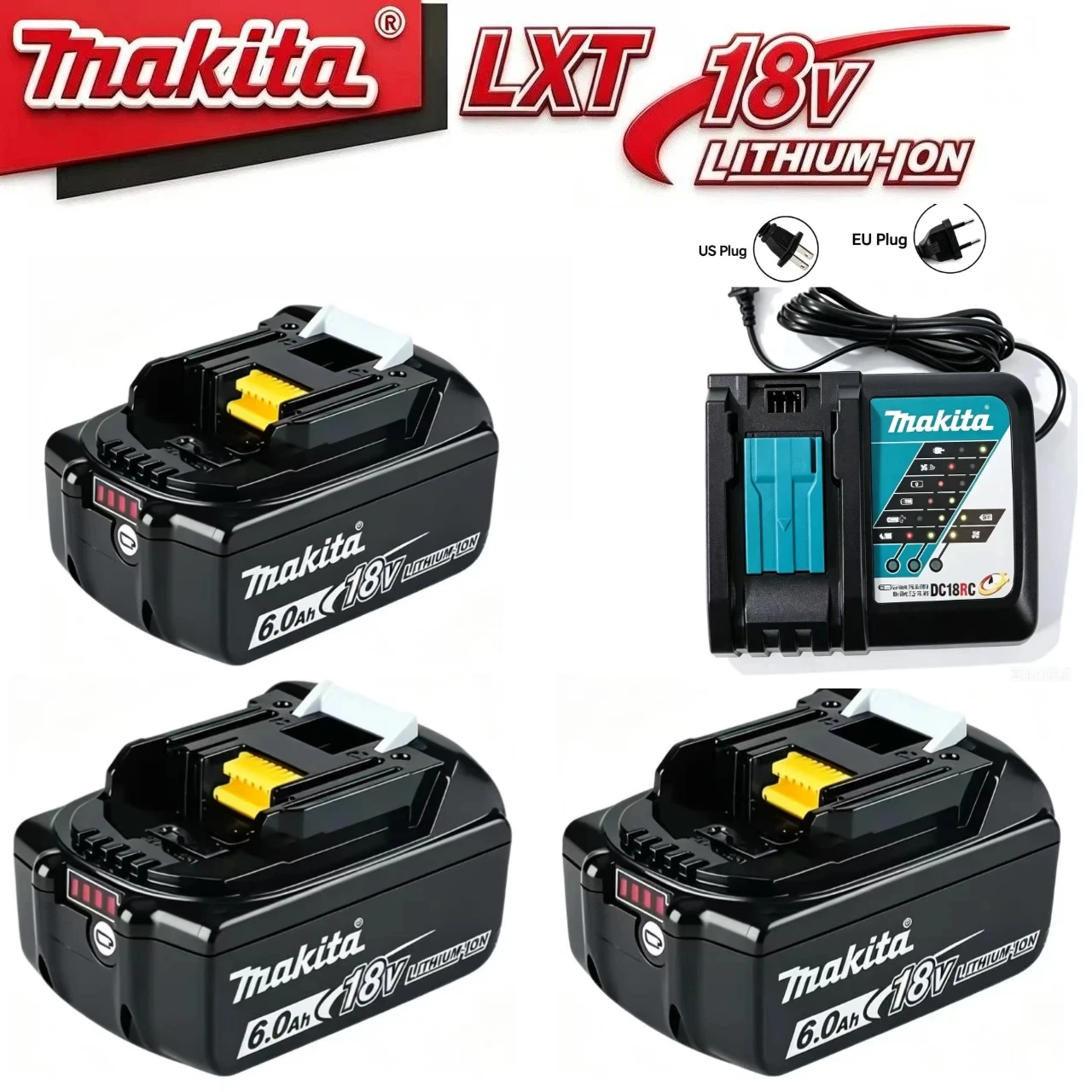 100% Genuine Makita 6Ah for Makita 18V Battery BL1860B BL1840 BL1830B BL1850B BL1850 BL1860 BL1815Replacement LithiumBattery
100% Genuine Makita 6Ah for Makita 18V Battery BL1860B BL1840 BL1830B BL1850B BL1850 BL1860 BL1815Replacement LithiumBattery