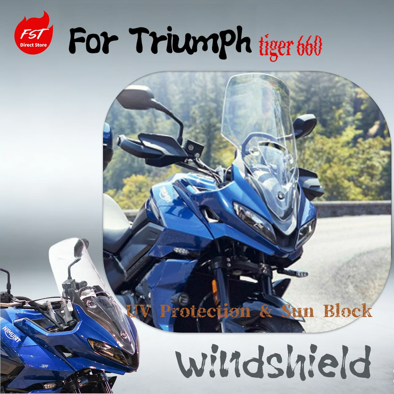 Heightened Windshield for Triumph Tiger Sport 660 2022-2025, Tall Front Wind Screen, Touring Motorcycle Accessory
Heightened Windshield for Triumph Tiger Sport 660 2022-2025, Tall Front Wind Screen, Touring Motorcycle Accessory