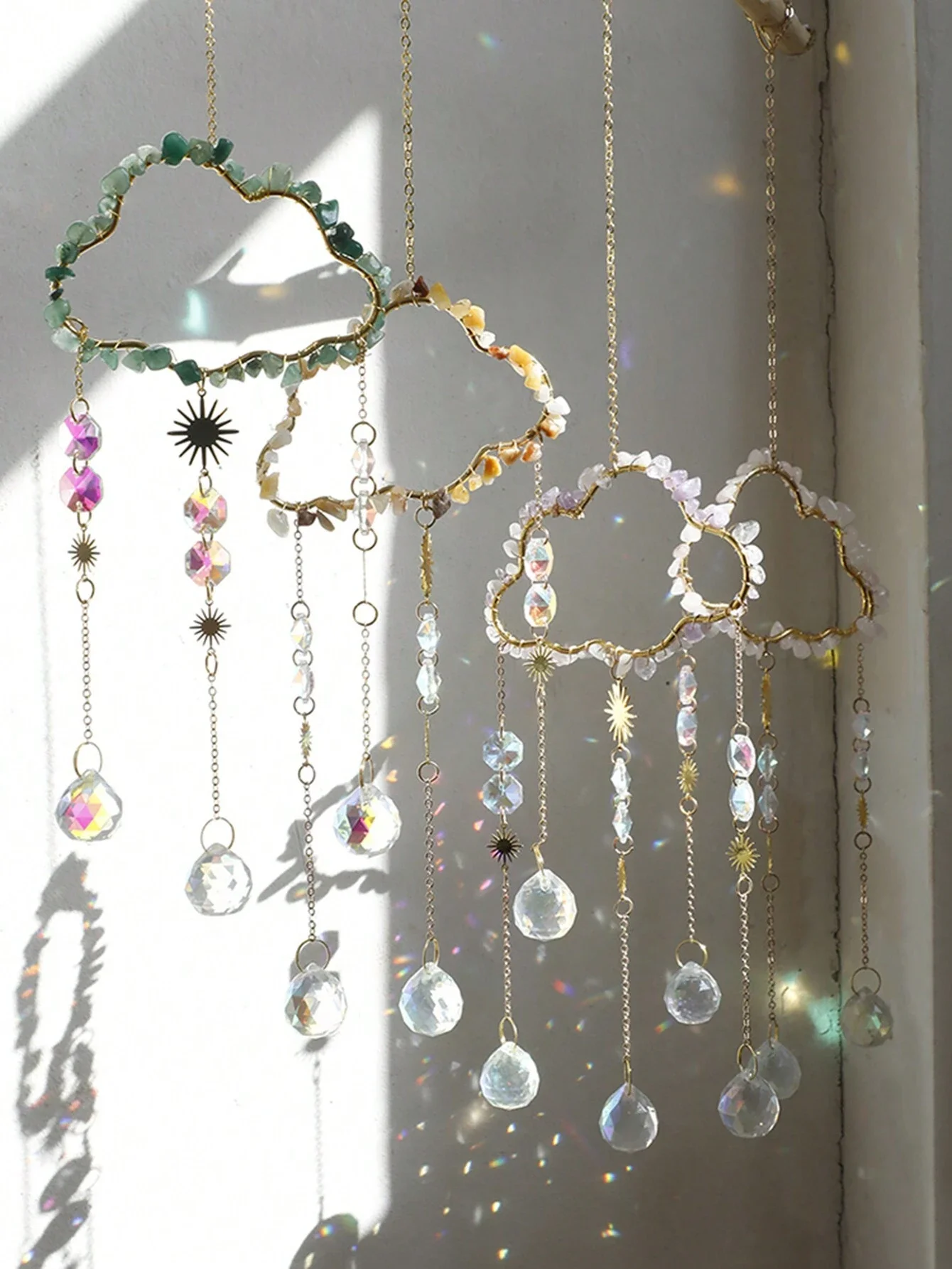 1pc Natural Stone Cloud Shaped Crystal Car Ornament With Metal Chain, Romantic Wall Decor Dreamcatcher
1pc Natural Stone Cloud Shaped Crystal Car Ornament With Metal Chain, Romantic Wall Decor Dreamcatcher
