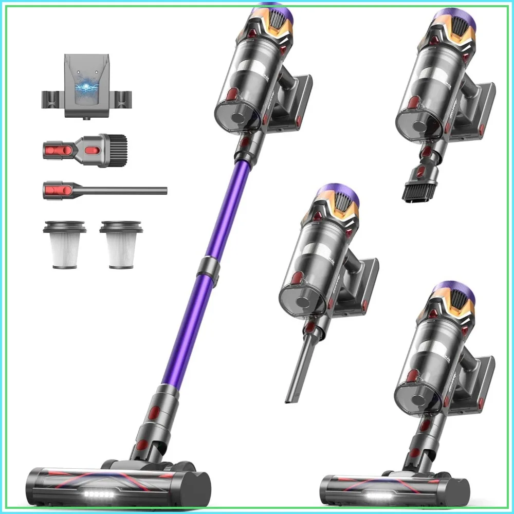 Cordless Vacuum Cleaner 55Kpa/650W/70Mins, 1.8L Self Standing, Hurricane Mode, Touch Screen, Anti-Tangle, for Home/Pet Hair/Carpet
Cordless Vacuum Cleaner 55Kpa/650W/70Mins, 1.8L Self Standing, Hurricane Mode, Touch Screen, Anti-Tangle, for Home/Pet Hair/Carpet