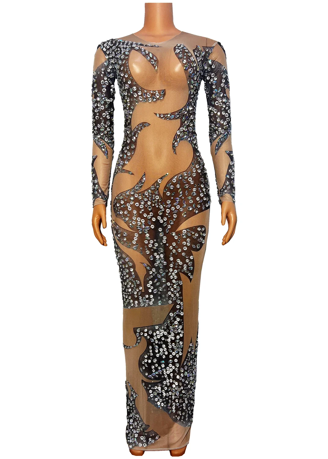 Transparent Long Sleeves Rhinestones Dress Evening Birthday Celebrate Costume Stage Dancer Party Show Club Dress
Transparent Long Sleeves Rhinestones Dress Evening Birthday Celebrate Costume Stage Dancer Party Show Club Dress
