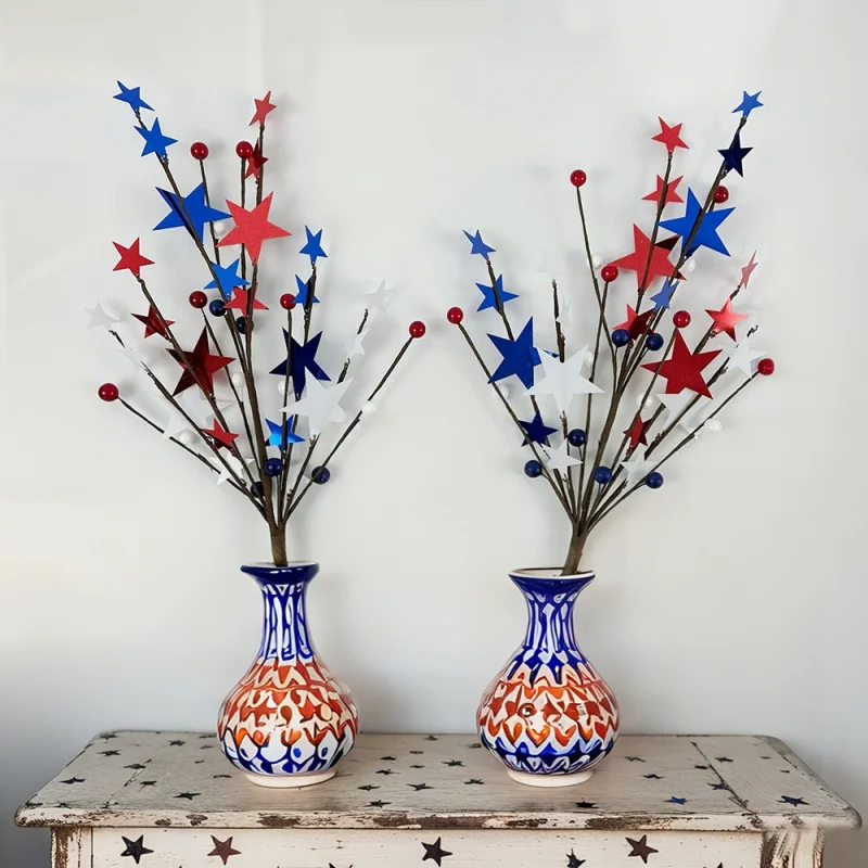 Red White Blue Decorative Branches Wholesale, Independence Day Patriotic Berry Stems, American Festival Home Decor
Red White Blue Decorative Branches Wholesale, Independence Day Patriotic Berry Stems, American Festival Home Decor