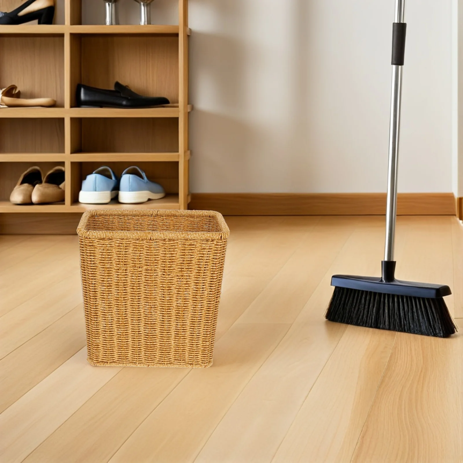 Spacious Plastic Wastebasket with Rattan Style Design - Modern Large Capacity Trash Can for Kitchen Bathroom Farmhouse Decor
Spacious Plastic Wastebasket with Rattan Style Design - Modern Large Capacity Trash Can for Kitchen Bathroom Farmhouse Decor