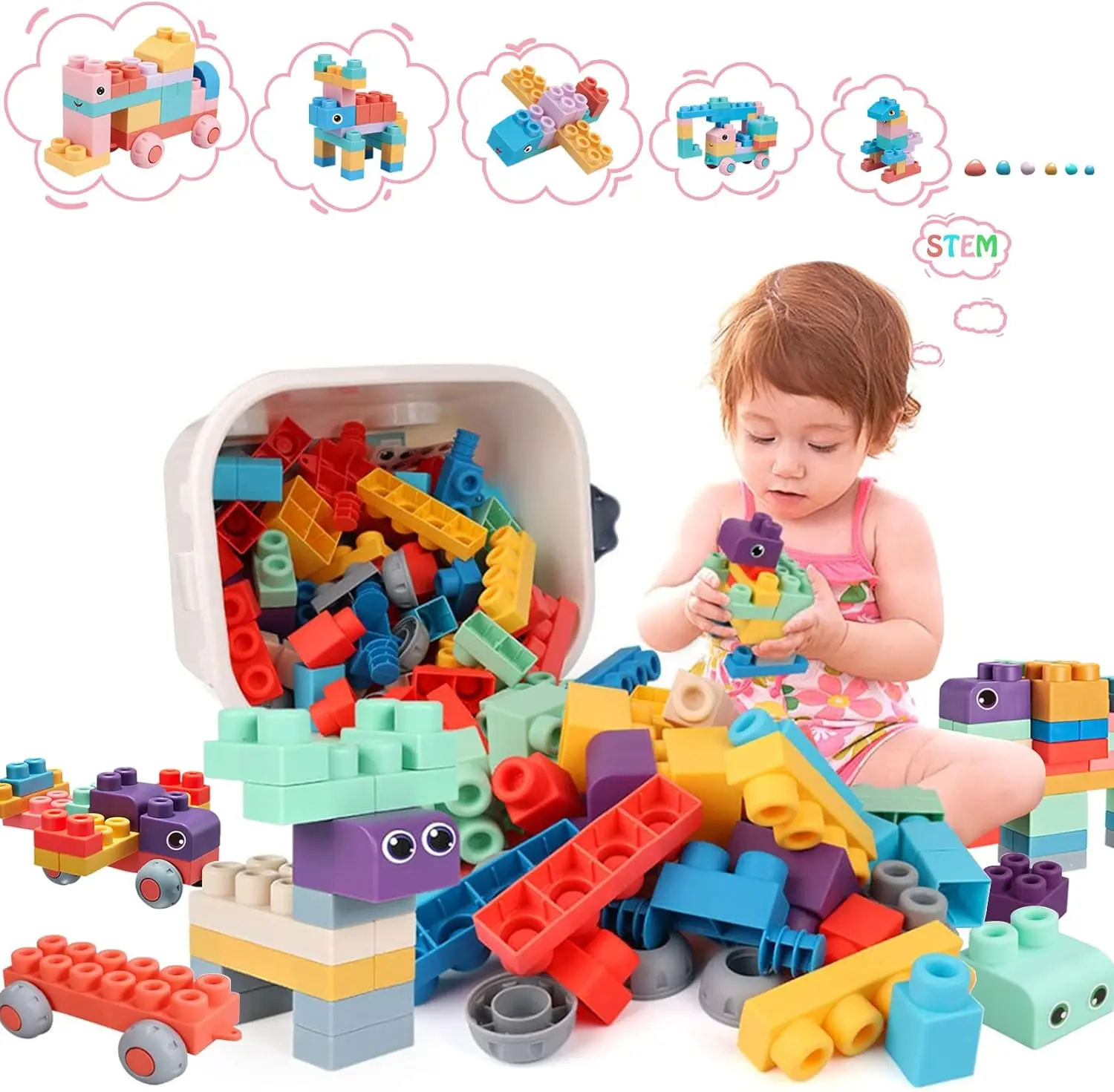 78 Pcs STEM Building Blocks for Toddlers Ages 18 Months-6 Years, Large Construction Stacking Toys, Boost Imagination & Creativity
78 Pcs STEM Building Blocks for Toddlers Ages 18 Months-6 Years, Large Construction Stacking Toys, Boost Imagination & Creativity