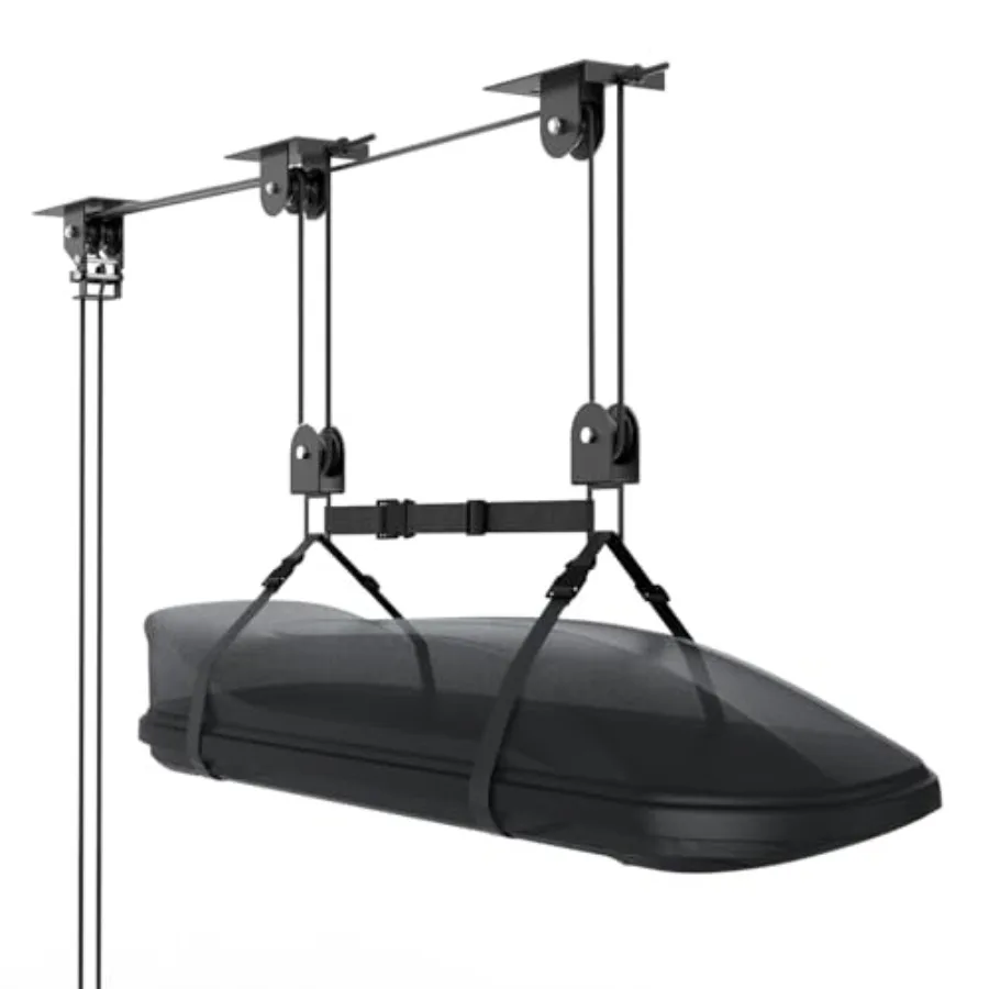 Cargo Box Pulley System for Garage Heavy Duty Ceiling Storage Lift with 3 Metal Pulley Hold Up to 150lbs Garage Hoist System fo
Cargo Box Pulley System for Garage Heavy Duty Ceiling Storage Lift with 3 Metal Pulley Hold Up to 150lbs Garage Hoist System fo