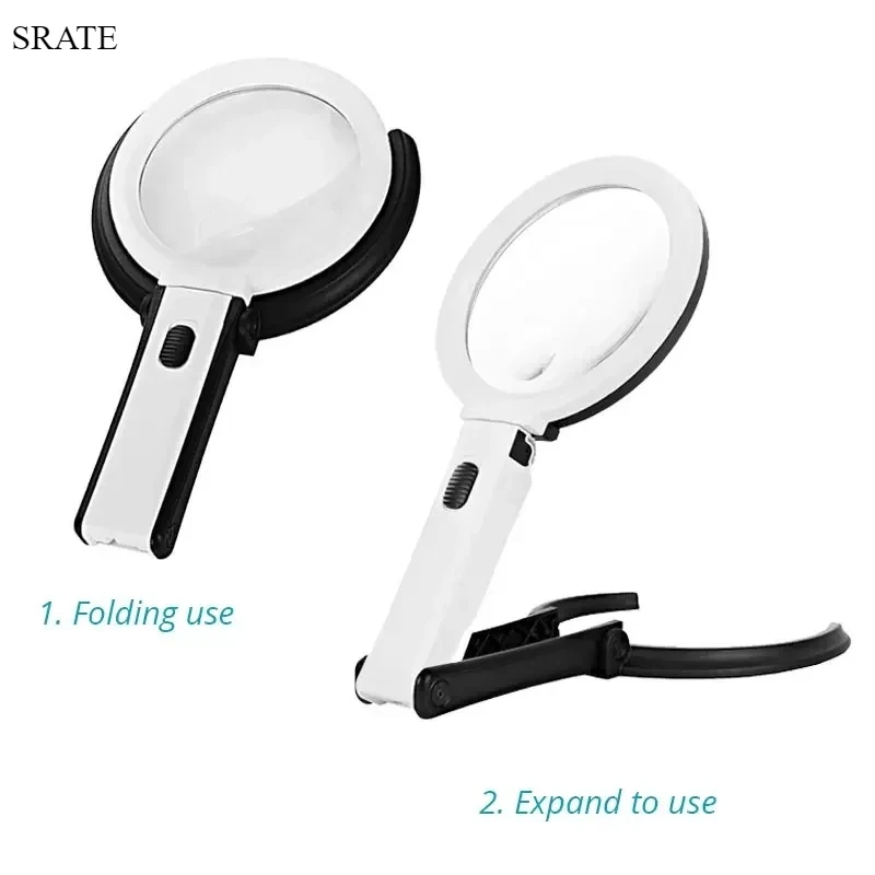 Portable Handheld Magnifying Glass with LED Lights Foldable Desktop Magnifying Glass for Newspaper Reading Magnifier Repair Tool
Portable Handheld Magnifying Glass with LED Lights Foldable Desktop Magnifying Glass for Newspaper Reading Magnifier Repair Tool