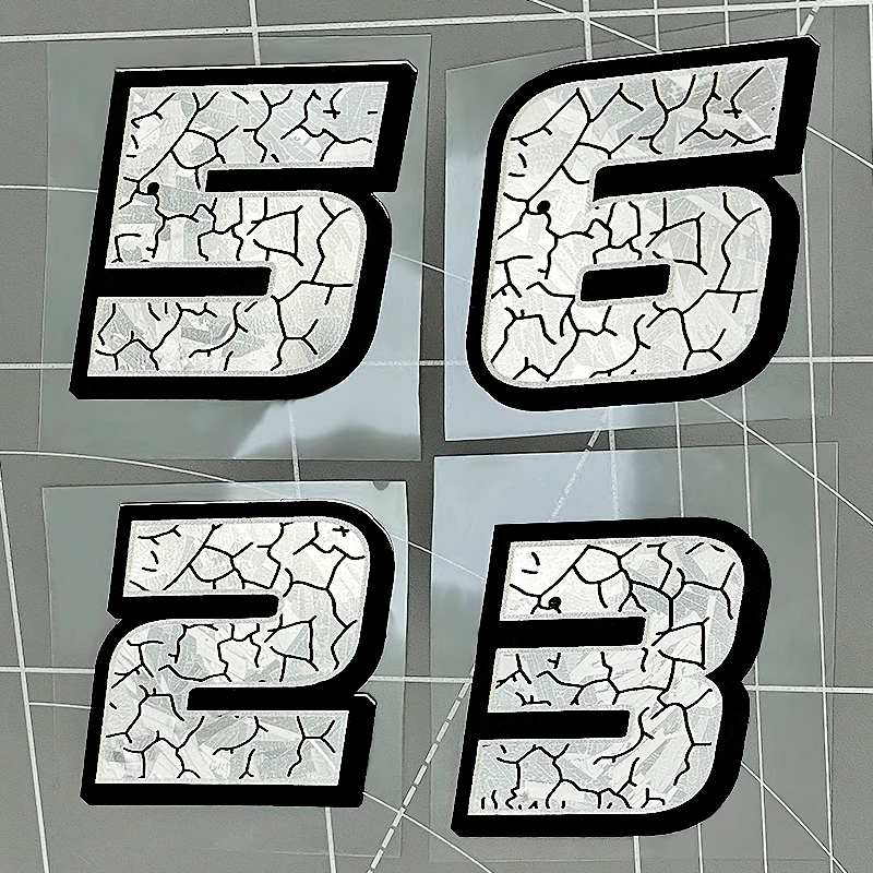 Cracked Carbon Silver Arabic Numerals Sticker Waterproof Vinyl Decal For Motorcycle Helmet Fuel Tank Fairing Scooter DIY
Cracked Carbon Silver Arabic Numerals Sticker Waterproof Vinyl Decal For Motorcycle Helmet Fuel Tank Fairing Scooter DIY