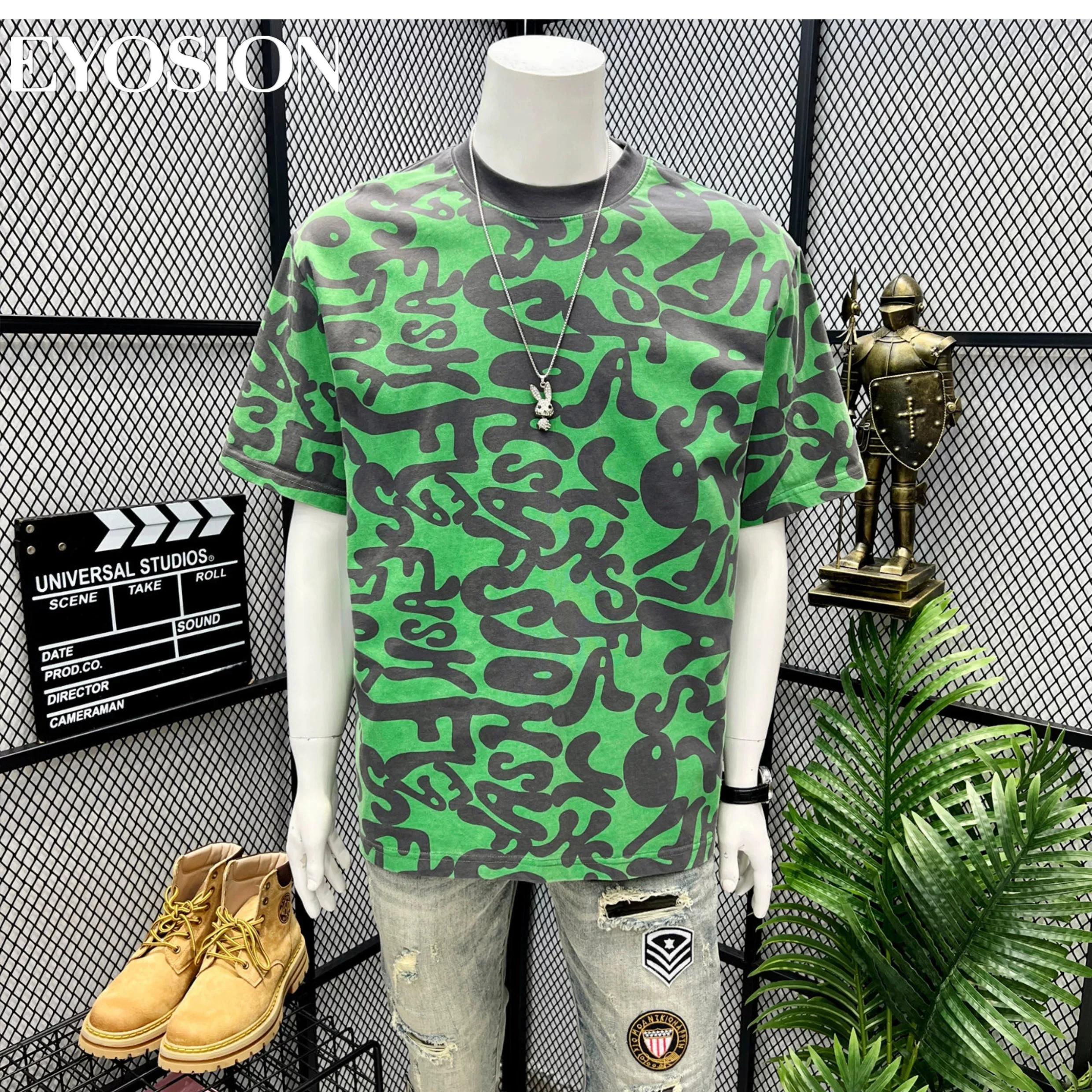 Men's Vintage Abstract Letters Printed Cotton T-shirt High Quality Cotton Green Color Short Sleeve Casual T shirts Graphic Tee
Men's Vintage Abstract Letters Printed Cotton T-shirt High Quality Cotton Green Color Short Sleeve Casual T shirts Graphic Tee