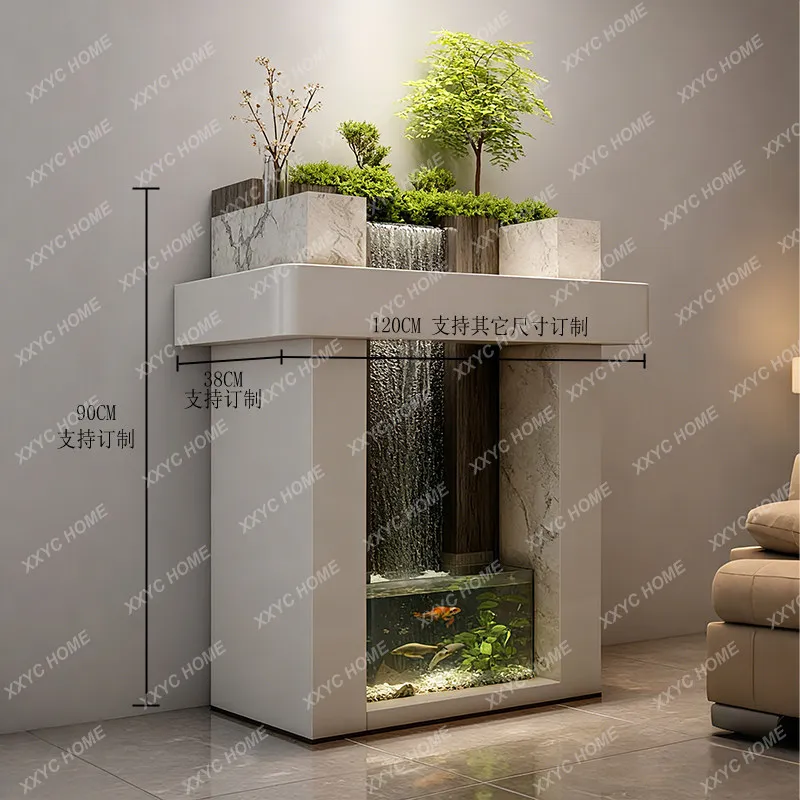 Landscaping Xuanguantai Modern Fish Tank Waterfall Side Cabinet Stainless Steel Living Room Circulating Water Landscape
Landscaping Xuanguantai Modern Fish Tank Waterfall Side Cabinet Stainless Steel Living Room Circulating Water Landscape