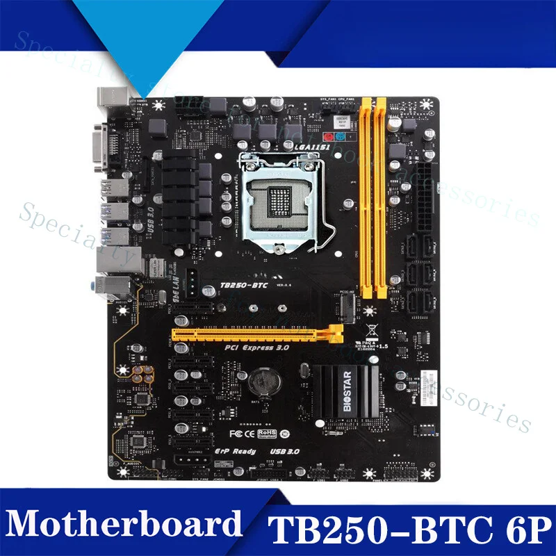 Материнская плата BIOSTAR TB250-BTC 6P поддерживает процессоры Core 6-9-го поколения.
Материнская плата BIOSTAR TB250-BTC 6P поддерживает процессоры Core 6-9-го поколения.