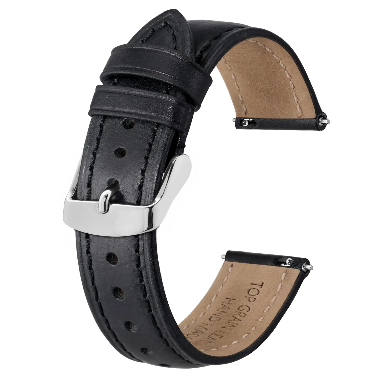 BISONSTRAP Oli Wax Leather Watch Band, 18mm 19mm 20mm 22mm Classic Quick Release Watch Band Silver Steel Buckle
BISONSTRAP Oli Wax Leather Watch Band, 18mm 19mm 20mm 22mm Classic Quick Release Watch Band Silver Steel Buckle