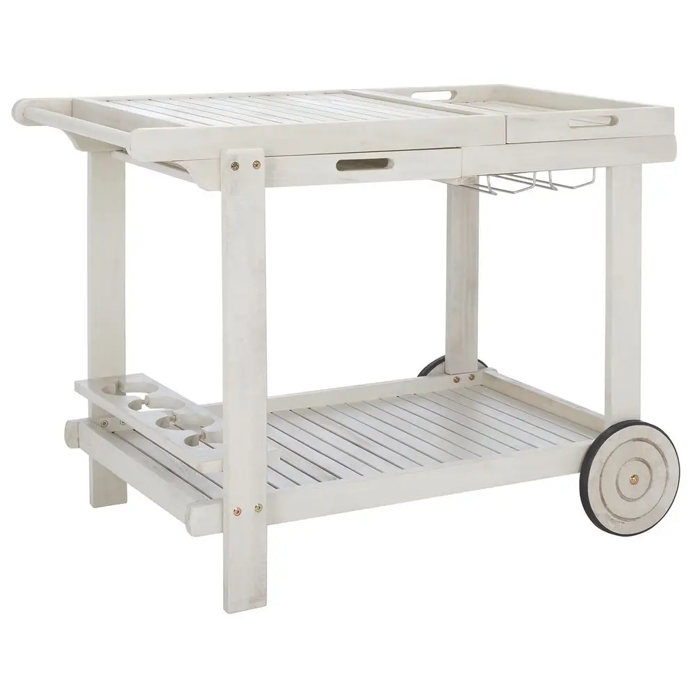 Outdoor Orland Tea Trolley Serving Cart White Washed Solid Wood Portable Cart with Drawer and Tray Ideal for Patio, Deck, Porch
Outdoor Orland Tea Trolley Serving Cart White Washed Solid Wood Portable Cart with Drawer and Tray Ideal for Patio, Deck, Porch