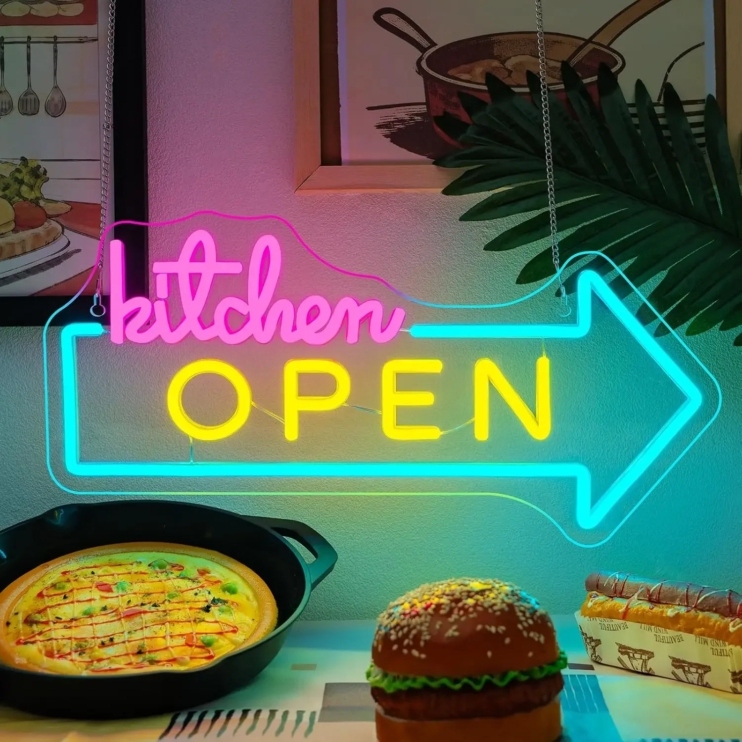 Kitchen Open LED Neon Sign USB Powered Neon Light Fast Food Shop Sign Home Kitchen Business Decorations Art Wall Light
Kitchen Open LED Neon Sign USB Powered Neon Light Fast Food Shop Sign Home Kitchen Business Decorations Art Wall Light