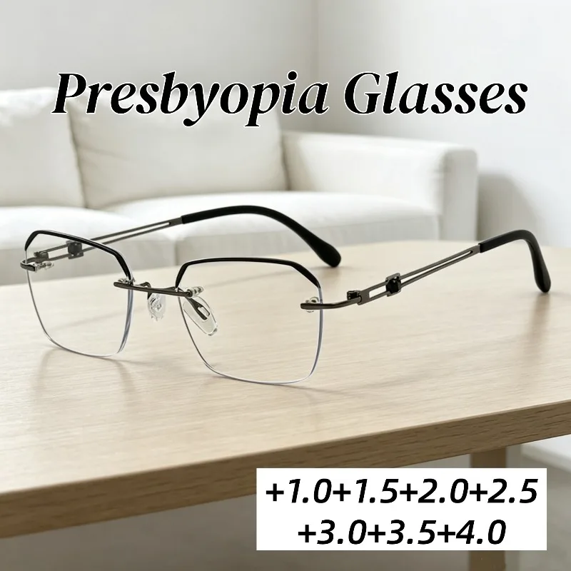 New HD Frameless Diamond Anti-Blue Light Presbyopia Eyeglasses Outdoor Stylish High Quality Ultralight Reading Eyewear Unisex
New HD Frameless Diamond Anti-Blue Light Presbyopia Eyeglasses Outdoor Stylish High Quality Ultralight Reading Eyewear Unisex