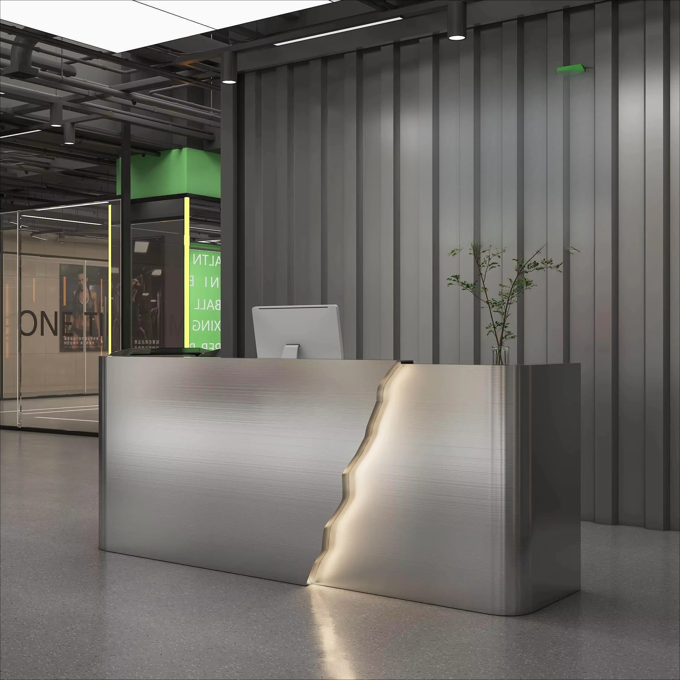 dd-Curved Stainless Steel Reception Desk for Gym Dance Studio Hair Salon & Bar Counter-Commercial Furniture@
dd-Curved Stainless Steel Reception Desk for Gym Dance Studio Hair Salon & Bar Counter-Commercial Furniture@
