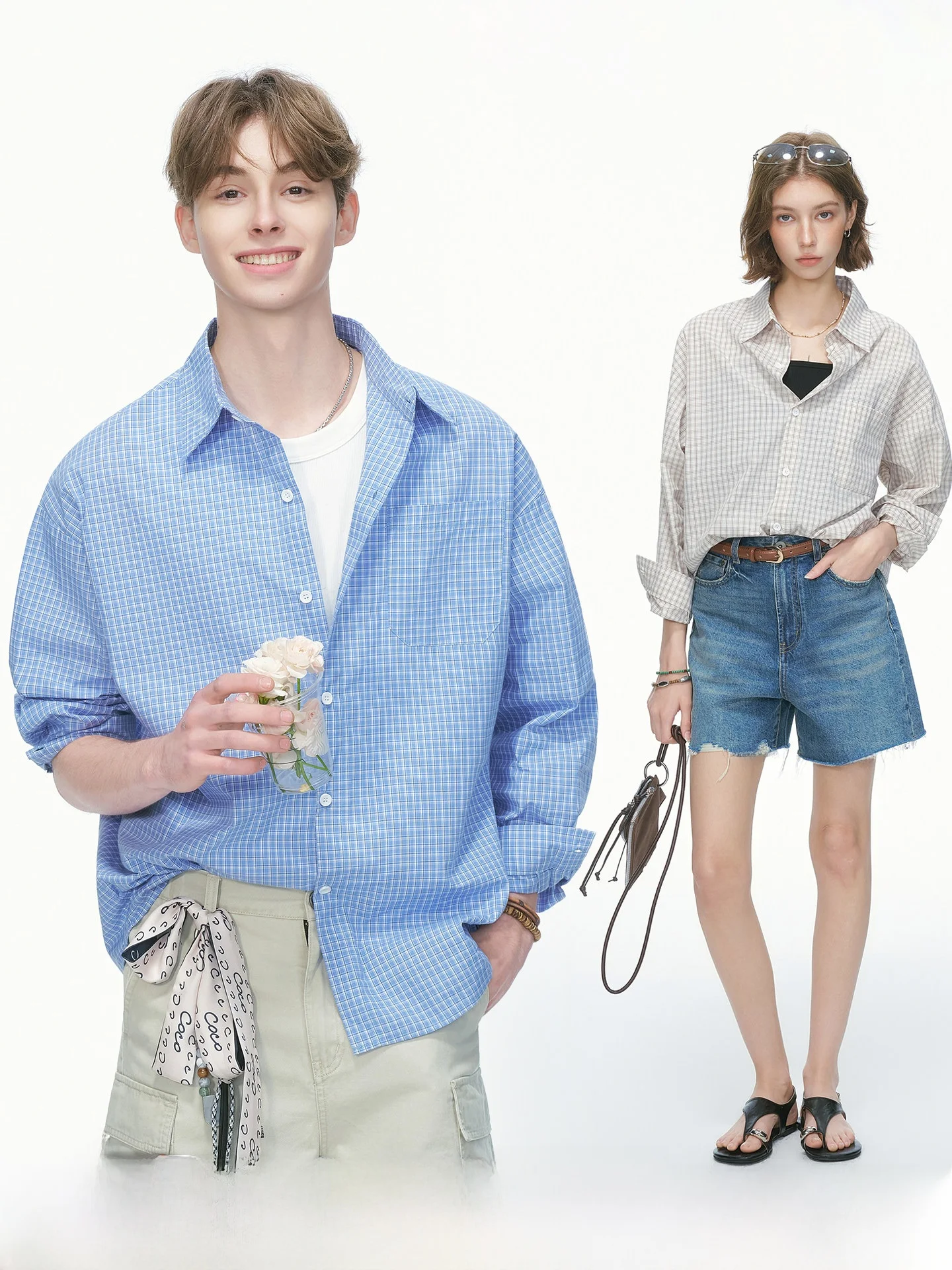 Blue Plaid Casual Long Sleeve Shirt Men's Inner Wear Spring Summer New Style Couple's Shirt Breathable Cotton Polyester Blend
Blue Plaid Casual Long Sleeve Shirt Men's Inner Wear Spring Summer New Style Couple's Shirt Breathable Cotton Polyester Blend
