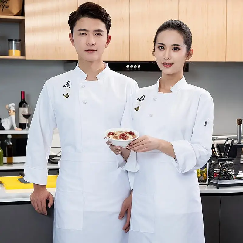 Men's long-sleeved chef workwear for restaurants in autumn, hotel chef uniforms, restaurant back kitchen chef tops
Men's long-sleeved chef workwear for restaurants in autumn, hotel chef uniforms, restaurant back kitchen chef tops