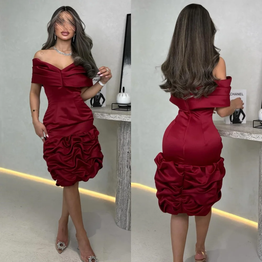 Customized Classic Exquisite Charmeuse Draped Ruched Pleat Ball Gown Off-the-shoulder Mini Dresses Bespoke Occasion Dresses Sexy
Customized Classic Exquisite Charmeuse Draped Ruched Pleat Ball Gown Off-the-shoulder Mini Dresses Bespoke Occasion Dresses Sexy