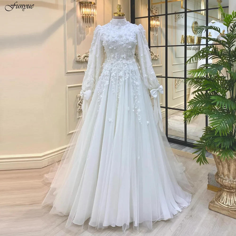 Funyue White Robe De Mariée Muslim Wedding Dress for Bride 2025 Appliques Flowers Tulle Arabic Dubai Long Sleeves Bridal GownWhi
Funyue White Robe De Mariée Muslim Wedding Dress for Bride 2025 Appliques Flowers Tulle Arabic Dubai Long Sleeves Bridal GownWhi