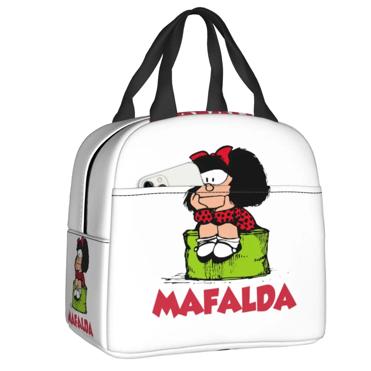 Custom Mafalda Quino Comics Thermal Insulated Lunch Bags Women Quino Cartoon Manga Resuable Lunch Container for Storage Food Box
Custom Mafalda Quino Comics Thermal Insulated Lunch Bags Women Quino Cartoon Manga Resuable Lunch Container for Storage Food Box