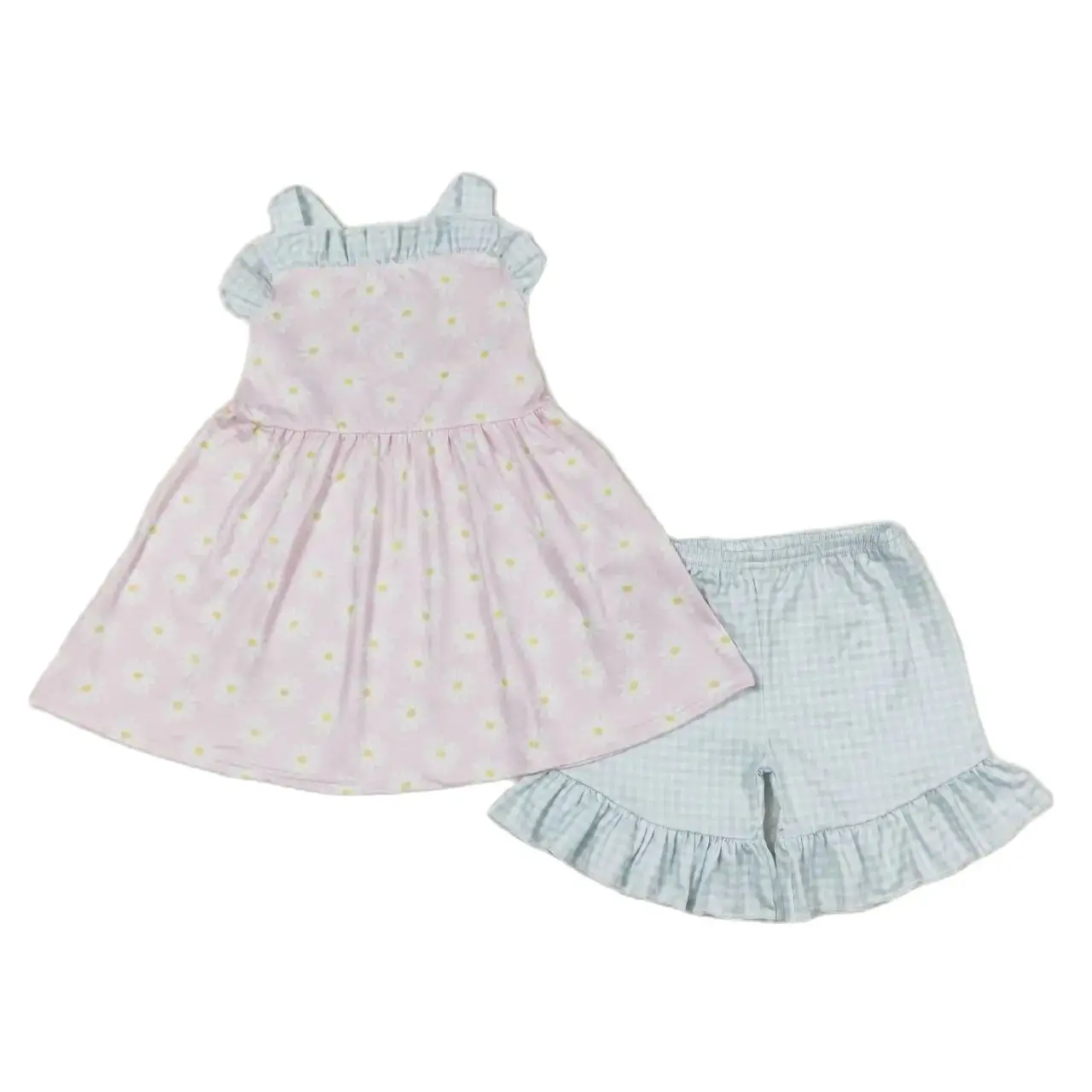 Wholesale Toddler Sleeveless Floral Pink Tunic Kids Plaid Shorts Baby Girls Flower Set Children Summer Infant Two Pieces Outfit
Wholesale Toddler Sleeveless Floral Pink Tunic Kids Plaid Shorts Baby Girls Flower Set Children Summer Infant Two Pieces Outfit