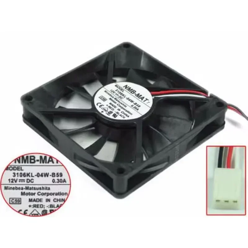 NMB-MAT 3106KL-04W-B59 C59 DC 12V 0.30A 80x80x15mm 3-Wire Server Cooling Fan
NMB-MAT 3106KL-04W-B59 C59 DC 12V 0.30A 80x80x15mm 3-Wire Server Cooling Fan