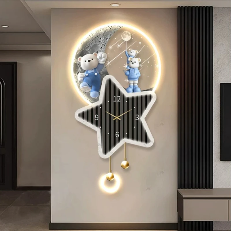Living Room Home Decor Wall Clock Cream Style Cartoon Bear Design Clock Mural LED Mute Corridor Hanging Painting Quartz Clock
Living Room Home Decor Wall Clock Cream Style Cartoon Bear Design Clock Mural LED Mute Corridor Hanging Painting Quartz Clock