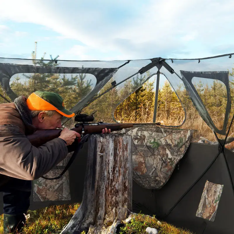 2-Panel Hunting Ground Blind Pop Up Fence with 3 Shoot Through Ports
2-Panel Hunting Ground Blind Pop Up Fence with 3 Shoot Through Ports