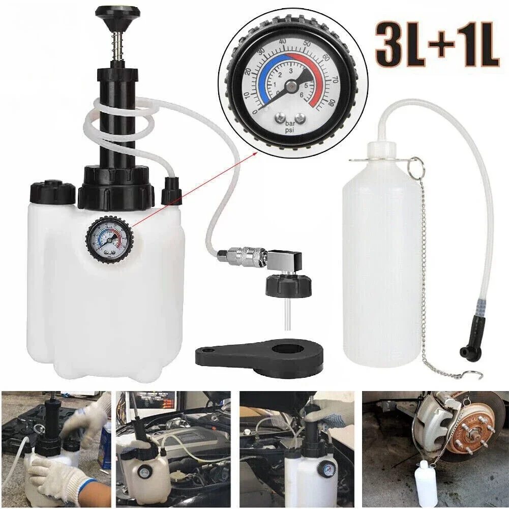 3L Brake Bleeder Kit, Manual Brake Bleeder Fluid Pump with Master Cylinder Adapters and 1L Bottle Suitable for Most Vehicles
3L Brake Bleeder Kit, Manual Brake Bleeder Fluid Pump with Master Cylinder Adapters and 1L Bottle Suitable for Most Vehicles