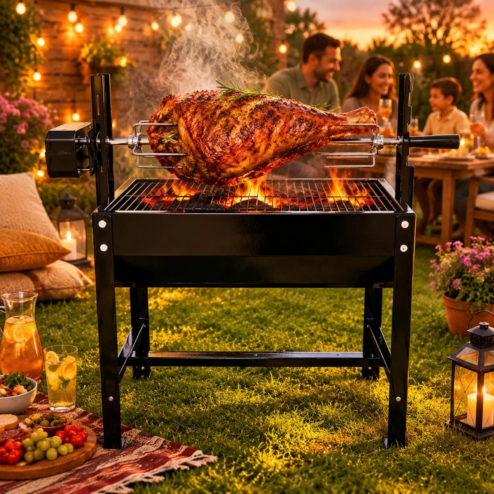 Charcoal Barbecue Grill Painted Finish Portable Rotisserie Barbecue Rotisserie Grill Two Vents Cooking Appliance
Charcoal Barbecue Grill Painted Finish Portable Rotisserie Barbecue Rotisserie Grill Two Vents Cooking Appliance