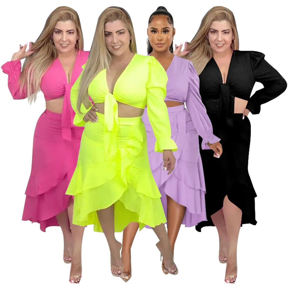 2024 Autumn And Winter Women Sexy Long Sleeve V-neck Flare Sleeve Ruffles Fishtail Dress Set
2024 Autumn And Winter Women Sexy Long Sleeve V-neck Flare Sleeve Ruffles Fishtail Dress Set