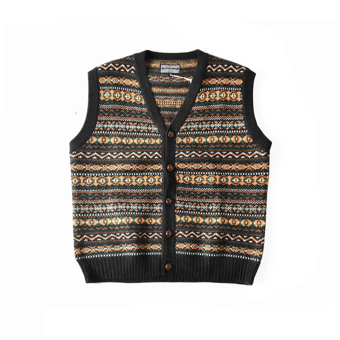 Американский ретро-стиль из смеси овечьей шерсти жаккардовый вязаный кардиган с v-образным вырезом жилет для мужчин свитер без рукавов осень-зима
Американский ретро-стиль из смеси овечьей шерсти жаккардовый вязаный кардиган с v-образным вырезом жилет для мужчин свитер без рукавов осень-зима