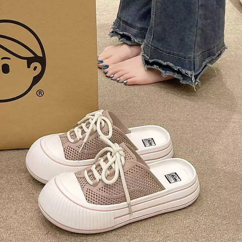 Women's Baotou Hollow Out Mesh Casual Sports Slippers Summer New Thick Sole Non Slip Breathable Outdoor Half Slippers Sandals
Women's Baotou Hollow Out Mesh Casual Sports Slippers Summer New Thick Sole Non Slip Breathable Outdoor Half Slippers Sandals