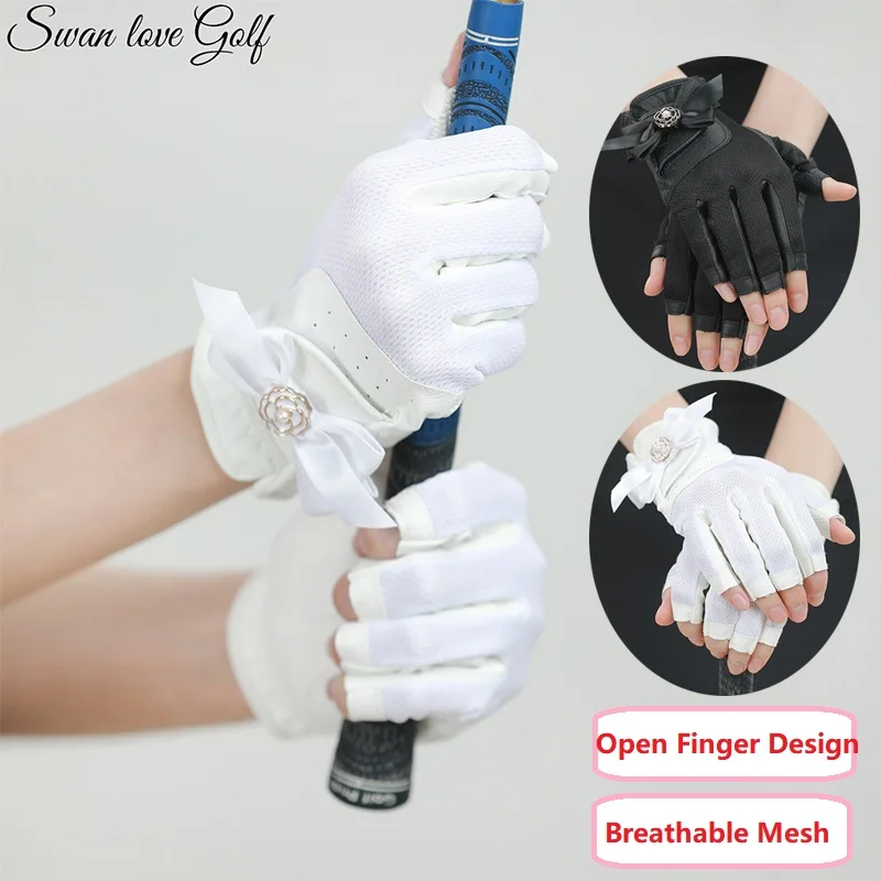 SG 1 Pair Open-fingered Golf Glove Women Both Hands Breathable Gloves Elegant Bow Mittens Left and Right Hands Golfer Supplies
SG 1 Pair Open-fingered Golf Glove Women Both Hands Breathable Gloves Elegant Bow Mittens Left and Right Hands Golfer Supplies