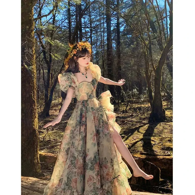 Ruffleds Floral Long Dresses for Women 2024 Summer Casual Short Sleeve Elegant Party Korean Chic Holiday Sweet Female Clothing
Ruffleds Floral Long Dresses for Women 2024 Summer Casual Short Sleeve Elegant Party Korean Chic Holiday Sweet Female Clothing