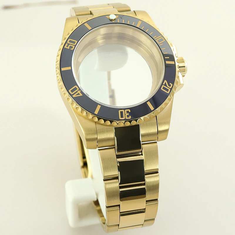 Gold pvd 40mm Stainless Steel Watch Case Bracelet Sapphire Waterproof For NH35 NH36 NH34 Miyota 8215 Eta2824 Movt Submariner gmt
Gold pvd 40mm Stainless Steel Watch Case Bracelet Sapphire Waterproof For NH35 NH36 NH34 Miyota 8215 Eta2824 Movt Submariner gmt