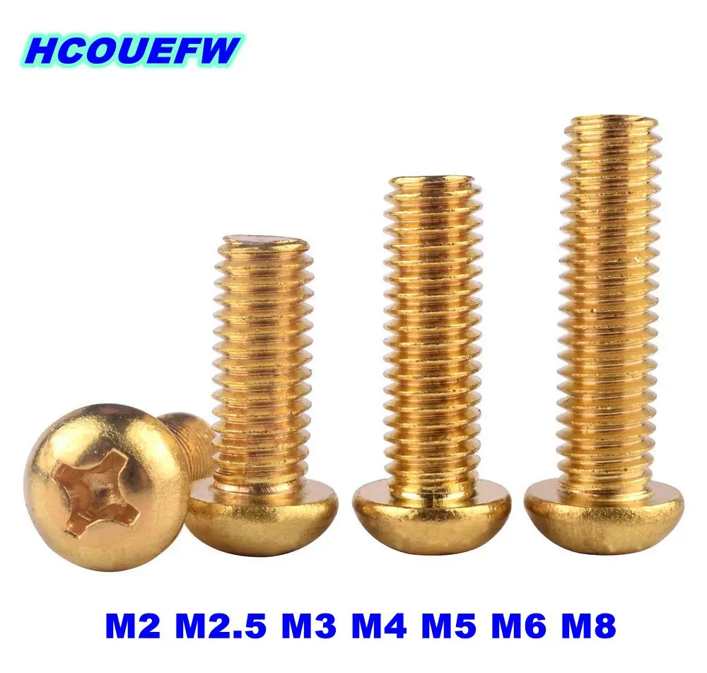 HCOUEFW 2-50pcs DIN7985 M2 M2.5 M3 M4 M5 M6 M8 Copper Machine Bolt Phillips Round Pan Head Brass Screws GB818
HCOUEFW 2-50pcs DIN7985 M2 M2.5 M3 M4 M5 M6 M8 Copper Machine Bolt Phillips Round Pan Head Brass Screws GB818
