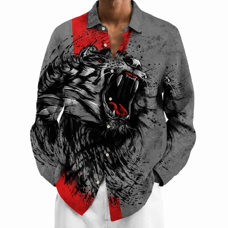 Autumn Shirts For Men 3d Animal Print High-Quality Men's Clothing Street Designer Long Sleeved Shirt Loose Oversized Sweatshirts
Autumn Shirts For Men 3d Animal Print High-Quality Men's Clothing Street Designer Long Sleeved Shirt Loose Oversized Sweatshirts