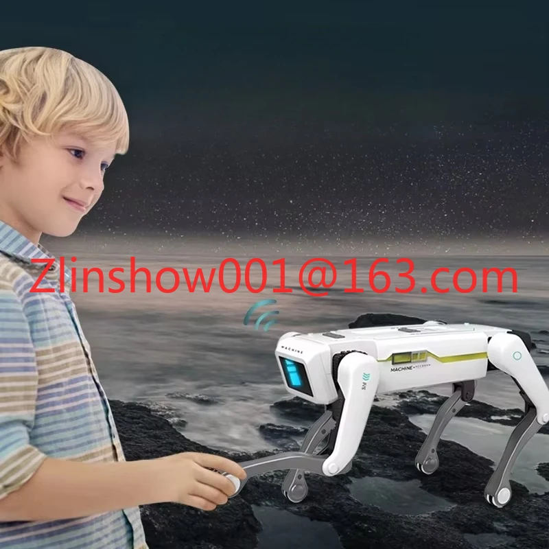 AI Intelligent Bouncing Dog Toy Remote Control Robot Voice Programming Handshake Mechanical Dog for Sports Entertainment