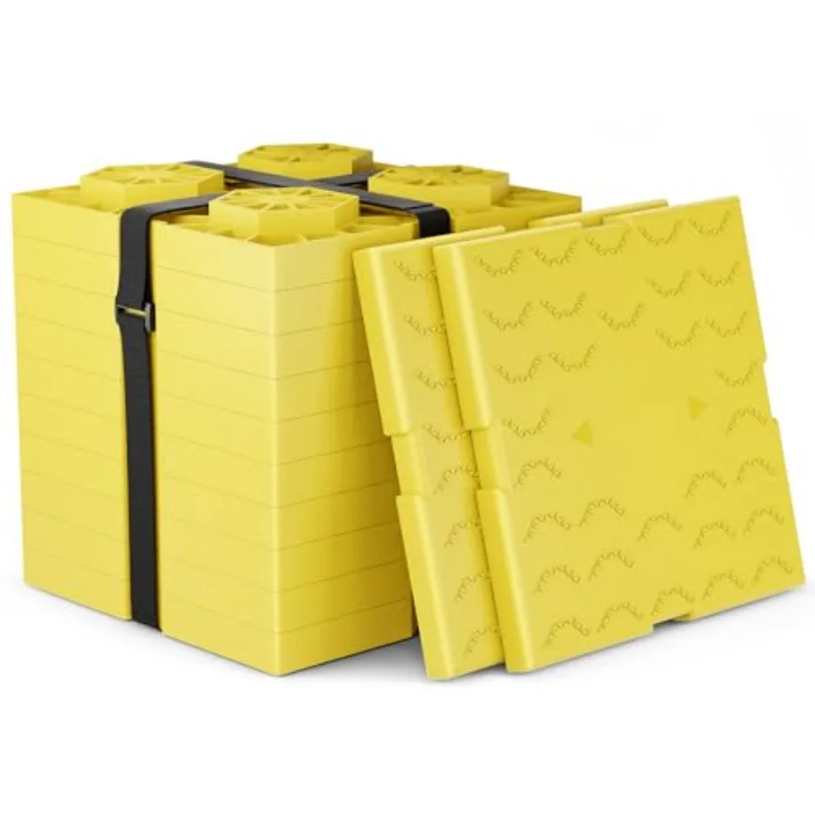 RV Leveling Blocks 12 Pack, Heavy Duty Camper Blocks and Interlocking Design Camper Levelers with 2 Straps - Customizable Heigh
RV Leveling Blocks 12 Pack, Heavy Duty Camper Blocks and Interlocking Design Camper Levelers with 2 Straps - Customizable Heigh