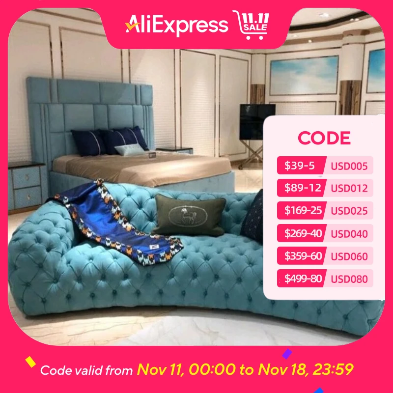 Nordic European Luxury Couch Fabric Velvet Designer Luxury Curved Double Sofa Living Room Puffs Italian Canape Salon Furniture
Nordic European Luxury Couch Fabric Velvet Designer Luxury Curved Double Sofa Living Room Puffs Italian Canape Salon Furniture