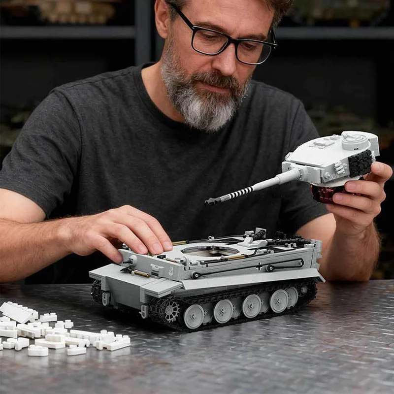 IN STOCK MOC Ww2 Military 1:28 Tiger Heavy Tank Building Blocks Bricks Assembling Model Toys for Boys Christmas Gift Set
IN STOCK MOC Ww2 Military 1:28 Tiger Heavy Tank Building Blocks Bricks Assembling Model Toys for Boys Christmas Gift Set
