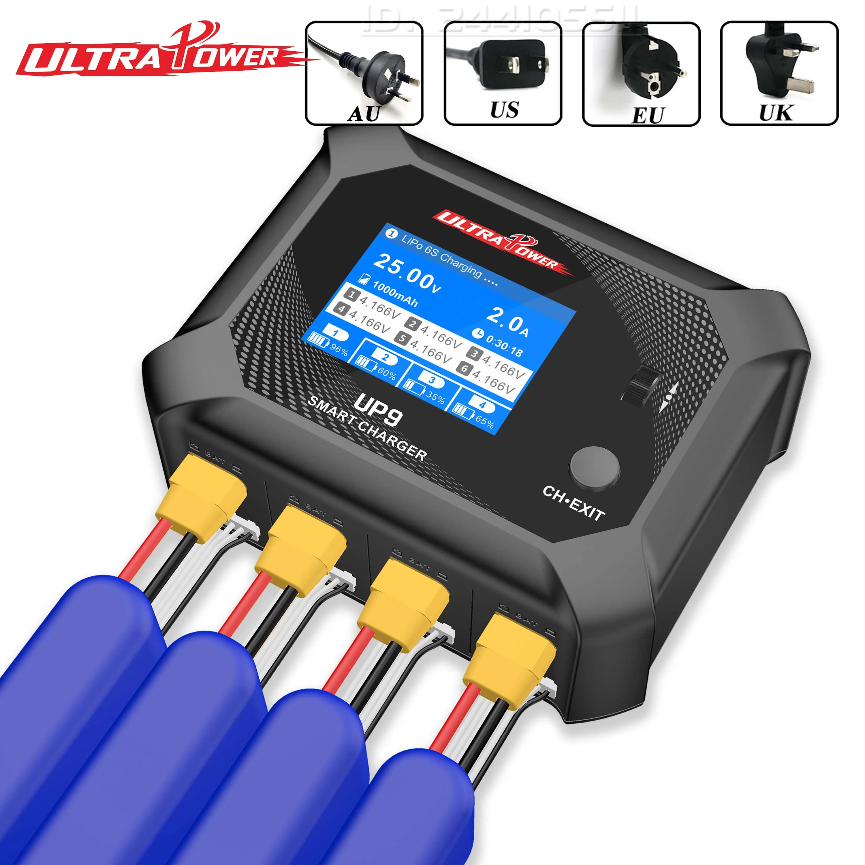 UltraPower UP9 AC 100W DC 200W Четырехканальный ЖК-дисплей Smart Battery Balance Charger Разрядник для Lipo LiHV Lilon LiFe NiMH RC Модель
UltraPower UP9 AC 100W DC 200W Четырехканальный ЖК-дисплей Smart Battery Balance Charger Разрядник для Lipo LiHV Lilon LiFe NiMH RC Модель