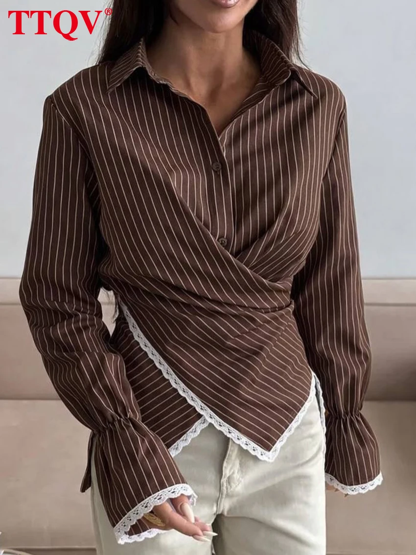TTQV Fashion Loose Pink Stripe Print Women's Blouse 2026 Casual Lapel Long Sleeve Lady Shirt Elegant Classic Top Female Clothing
TTQV Fashion Loose Pink Stripe Print Women's Blouse 2026 Casual Lapel Long Sleeve Lady Shirt Elegant Classic Top Female Clothing