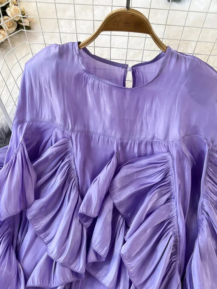 Женская блузка весна-осень, новая, в европейско-американском винтажном стиле, с круглым вырезом, оборками, свободного кроя, с длинными рукавами, в иностранном стиле, асимметричный топ D2338
Женская блузка весна-осень, новая, в европейско-американском винтажном стиле, с круглым вырезом, оборками, свободного кроя, с длинными рукавами, в иностранном стиле, асимметричный топ D2338