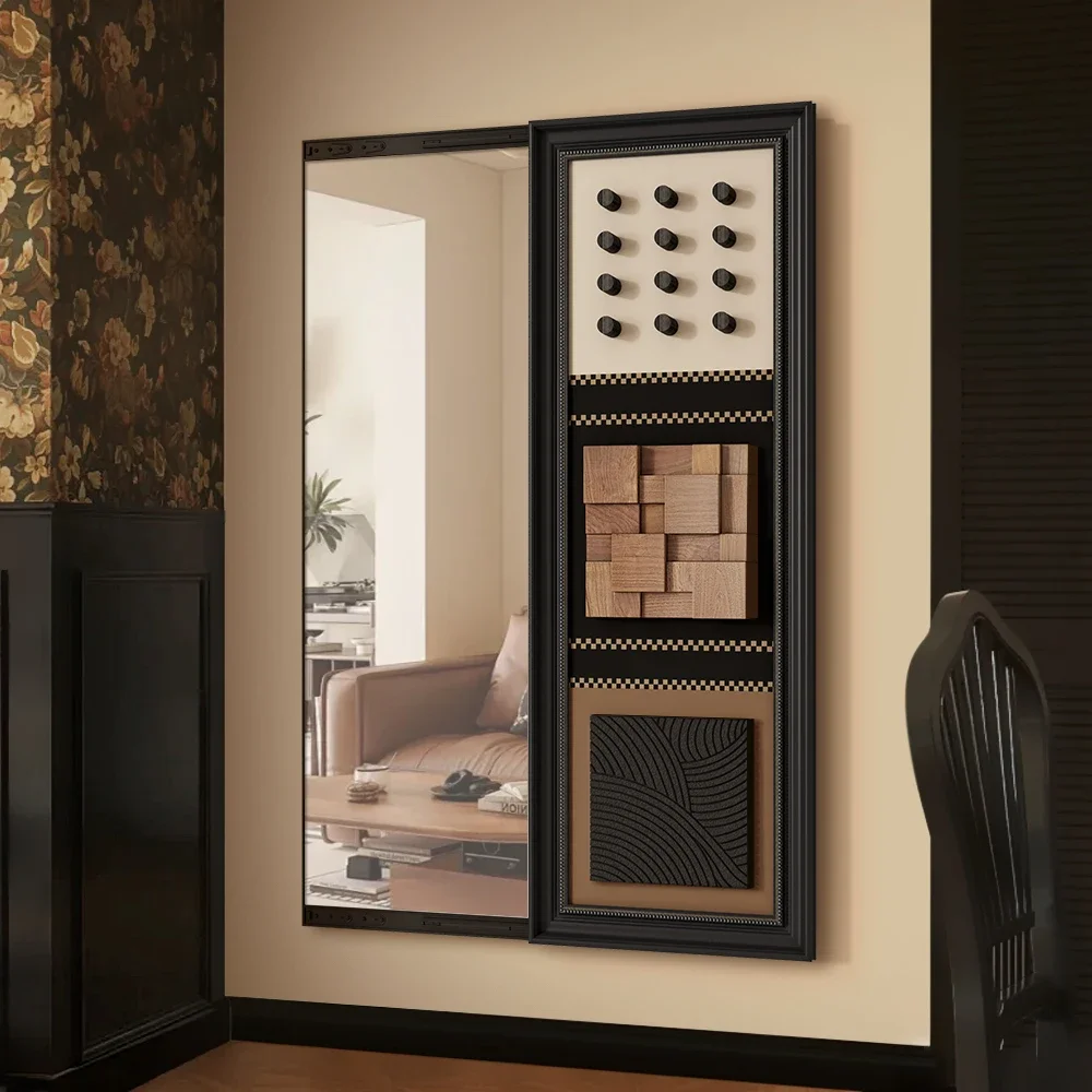 Stereo walnut mirror can be blocked and closed, hidden push-pull hidden full-length mirror invisible full-length mirror mural
Stereo walnut mirror can be blocked and closed, hidden push-pull hidden full-length mirror invisible full-length mirror mural
