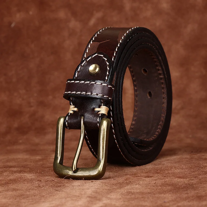 3.3CM wide fashion retro versatile first layer leather belt men's genuine leather pin buckle casual jeans belt
3.3CM wide fashion retro versatile first layer leather belt men's genuine leather pin buckle casual jeans belt