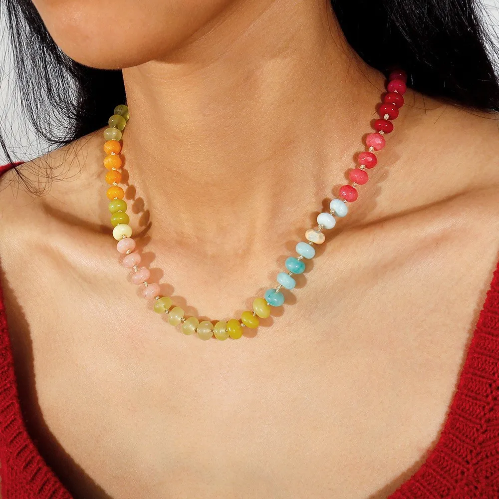 Coranda Handmade Y2K Dopamine Natural Stone Colored Bead Necklace Summer Beach Vacation Style Women's Jewelry
Coranda Handmade Y2K Dopamine Natural Stone Colored Bead Necklace Summer Beach Vacation Style Women's Jewelry