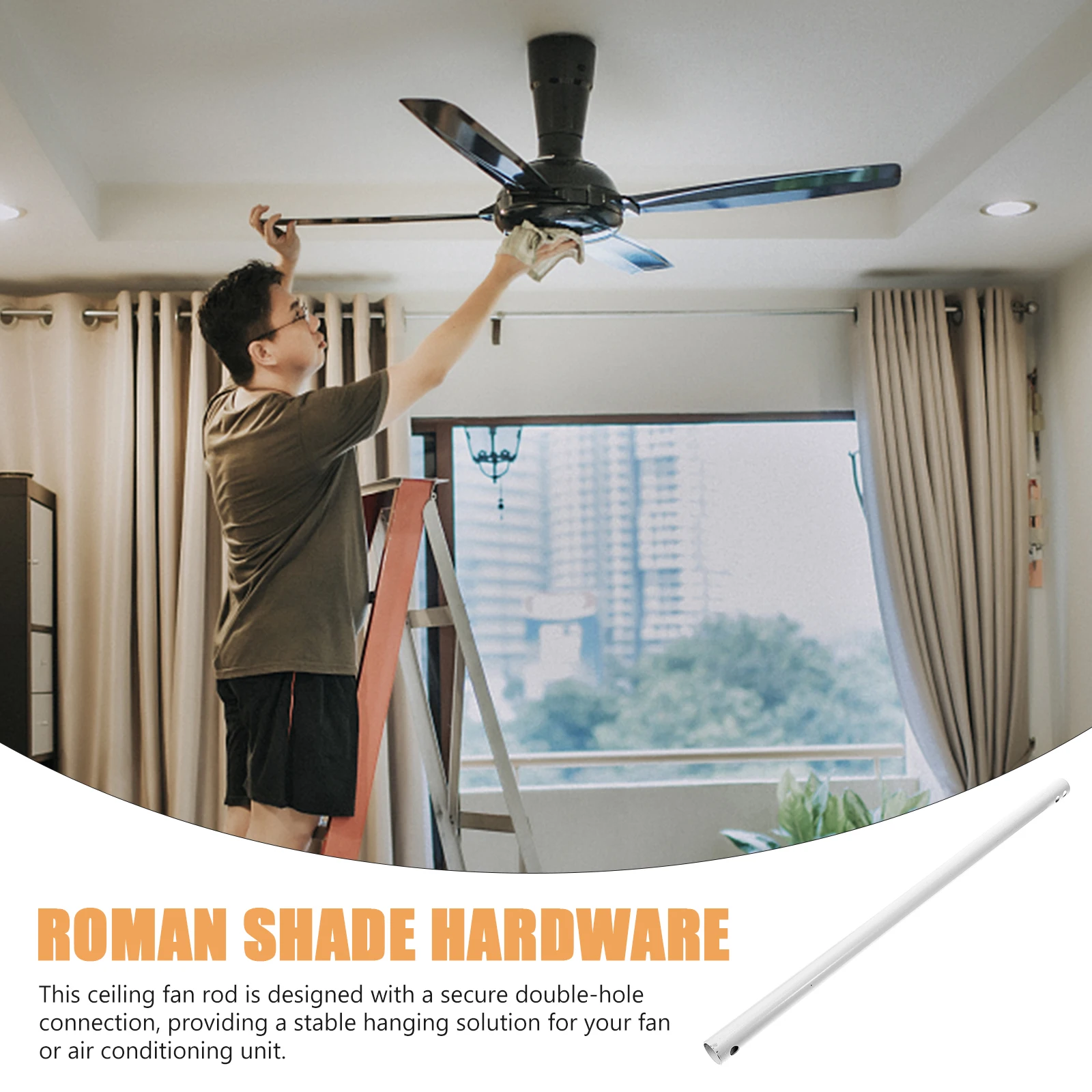 Ceiling 50cm Double Hole Universal Downrod Heavy Fan Extension Duty Ceiling Fan Downrod Extension Strong Support Long
Ceiling 50cm Double Hole Universal Downrod Heavy Fan Extension Duty Ceiling Fan Downrod Extension Strong Support Long