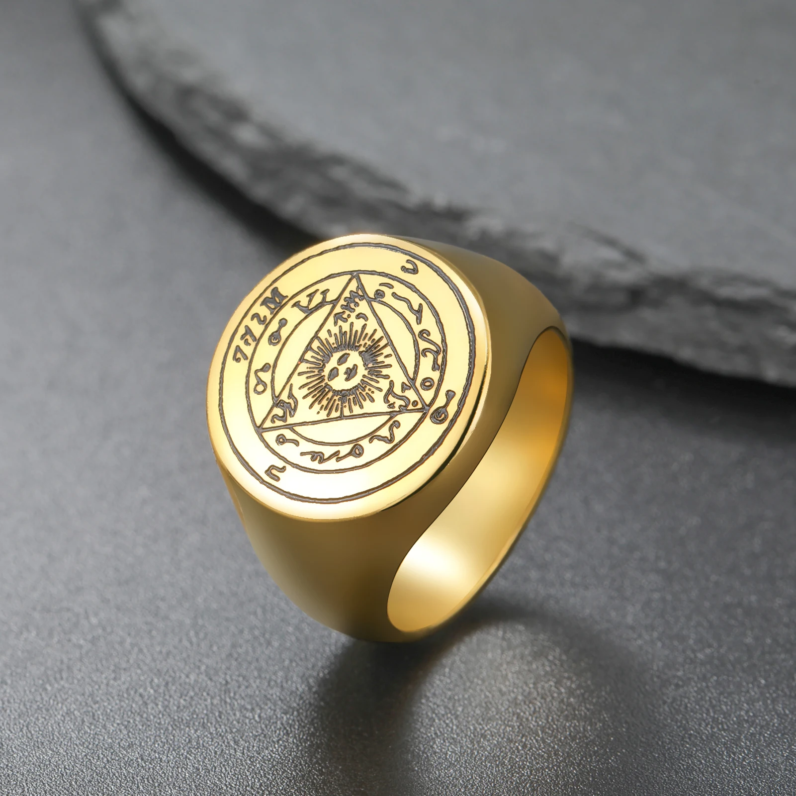 Dreamtimes SUN Triangle Stainless Steel Rings Magic Symbol Charm Kabbalah Amulet Retro Jewelry Gift 19MM Ring
Dreamtimes SUN Triangle Stainless Steel Rings Magic Symbol Charm Kabbalah Amulet Retro Jewelry Gift 19MM Ring